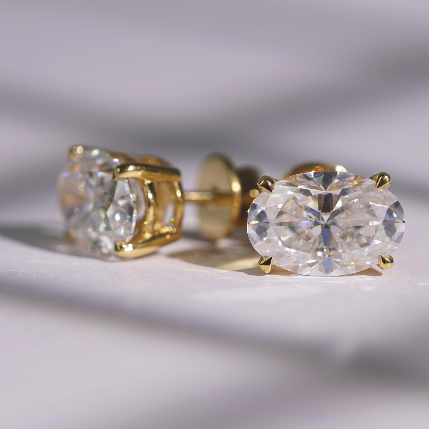 1 TCW Oval Lab-Grown Diamond Stud Earrings