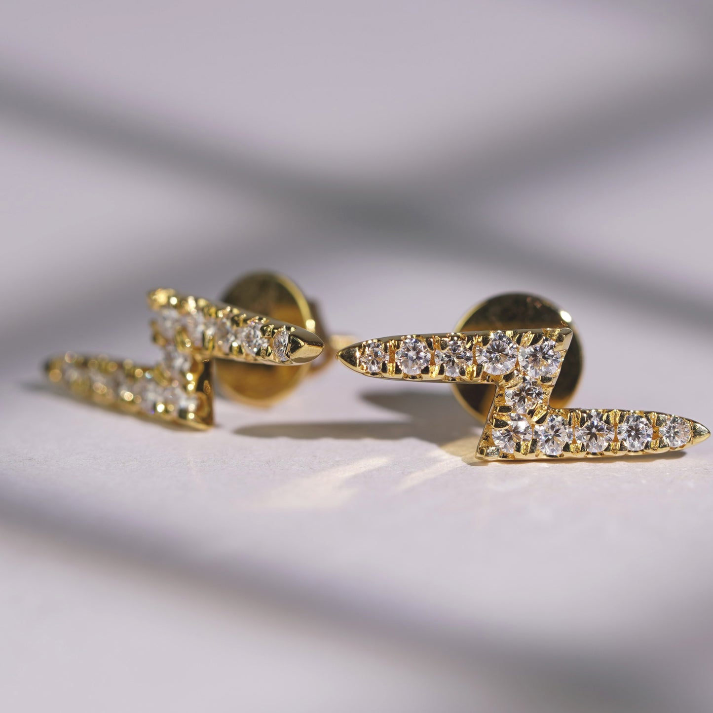 0.56 TCW Round Lab-Grown Diamond Lightning Stud Earrings