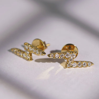 0.56 TCW Round Lab-Grown Diamond Lightning Stud Earrings