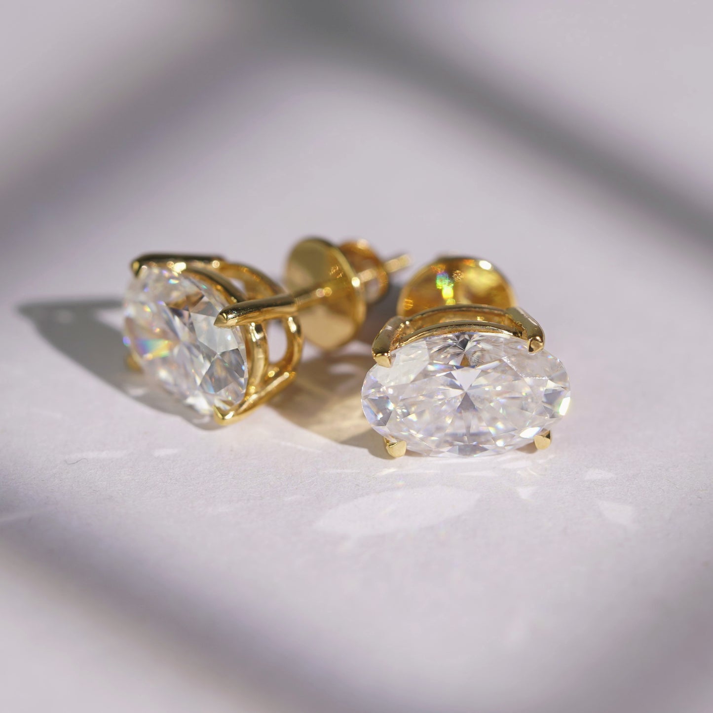1 TCW Oval Lab-Grown Diamond Stud Earrings
