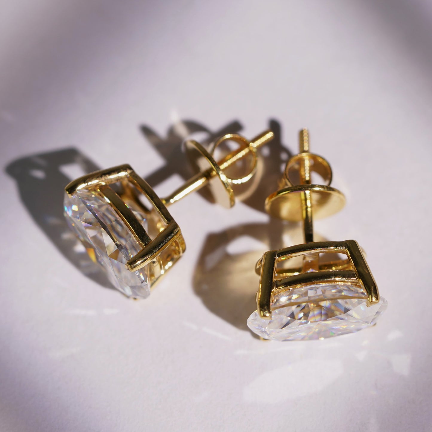 1 TCW Oval Lab-Grown Diamond Stud Earrings