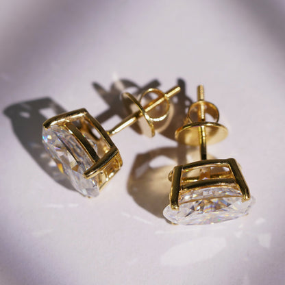 1 TCW Oval Lab-Grown Diamond Stud Earrings