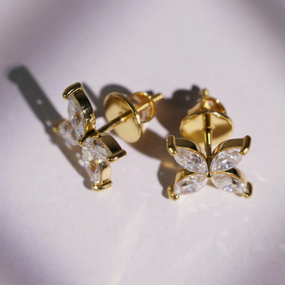 1.41 TCW Marquise Lab-Grown Diamond Flower Stud Earrings