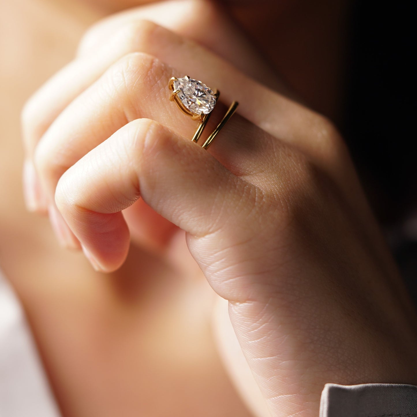 Pear Cut Solitaire Lab-Grown Diamond Engagement Ring