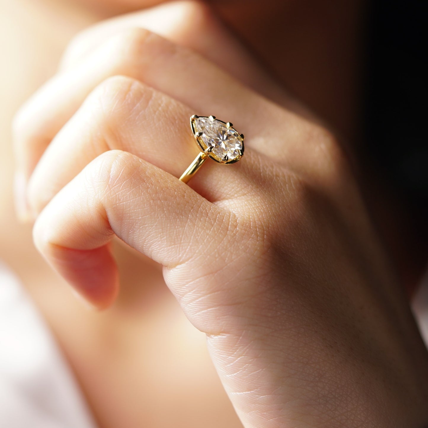 Pear Cut Solitaire Lab-Grown Diamond Engagement Ring