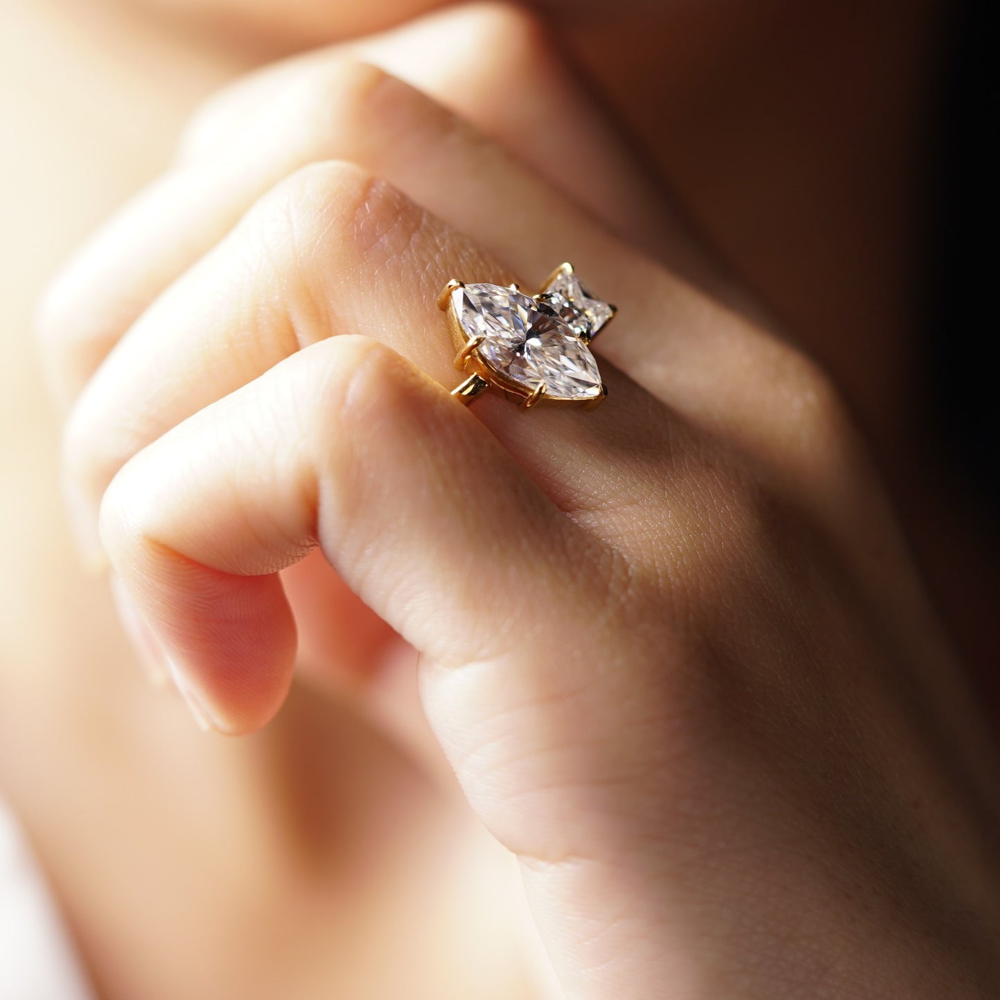 3 TCW Princess & Marquise Cut Toi Et Moi Lab-Grown Diamond Engagement Ring