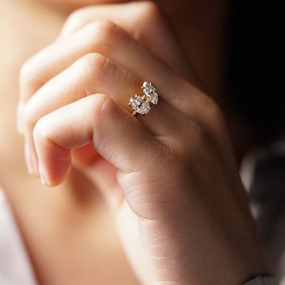 1.25 TCW Oval & Marquise Cut Toi Et Moi Lab-Grown Diamond Engagement Ring