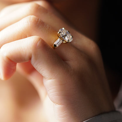 Oval Cut Three Stone Lab-Grown Diamond Engagement Ring