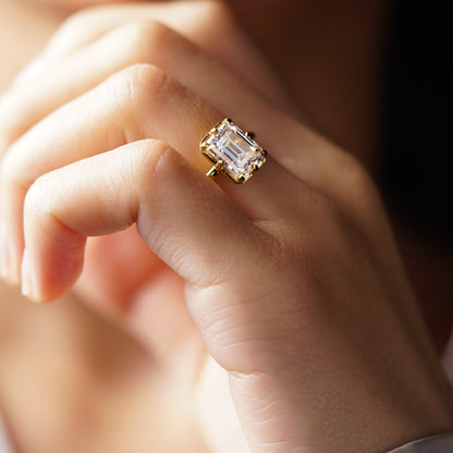 Emerald Cut Solitaire Lab-Grown Diamond Engagement Ring