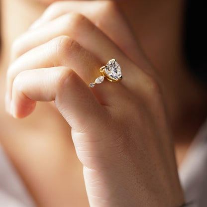 Heart Cut Pave Lab-Grown Diamond Engagement Ring