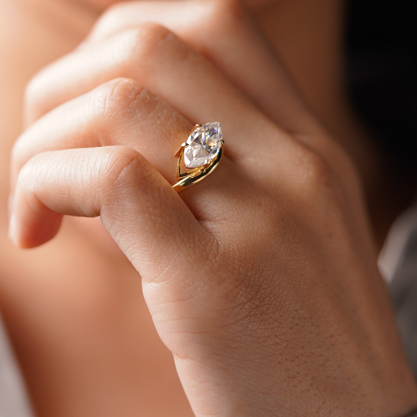 Marquise Cut Solitaire Lab-Grown Diamond Engagement Ring