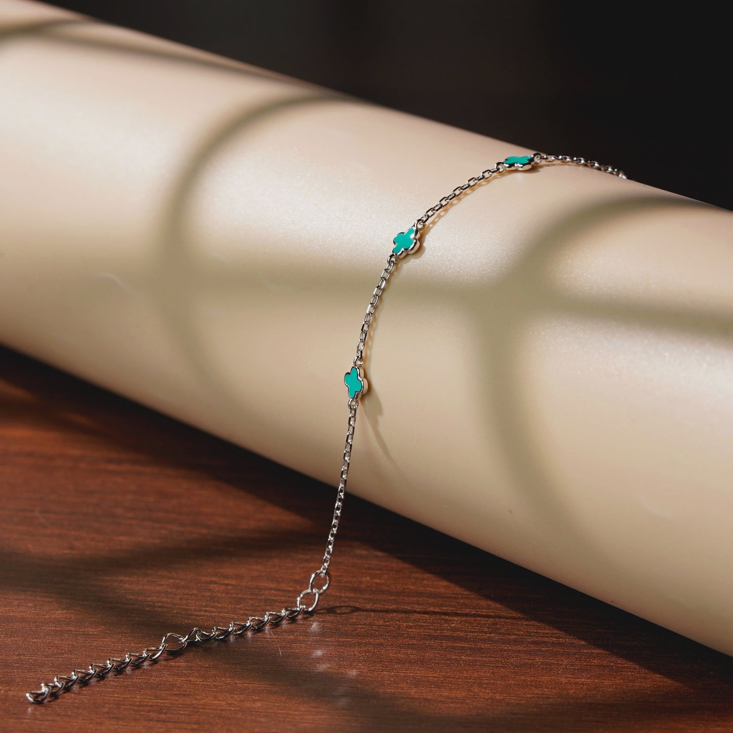 Green Clover Chain Bracelet