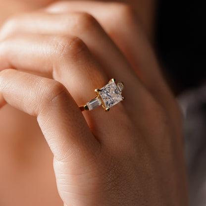 Princess Cut Three Stone Lab-Grown Diamond Engagement Ring