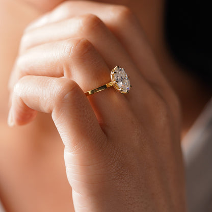 Oval Cut Solitaire Lab-Grown Diamond Engagement Ring