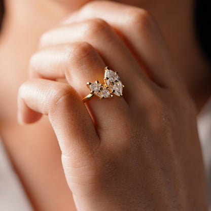2.25 TCW Marquise Cut Toi Et Moi Lab-Grown Diamond Engagement Ring