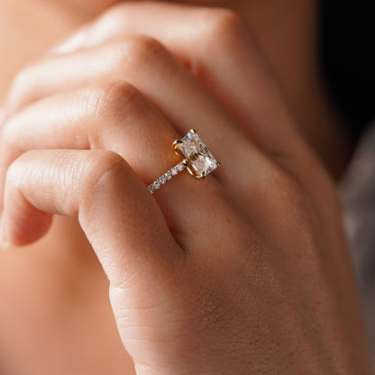 Radiant Cut Pave Cathedral Lab-Grown Diamond Engagement Ring