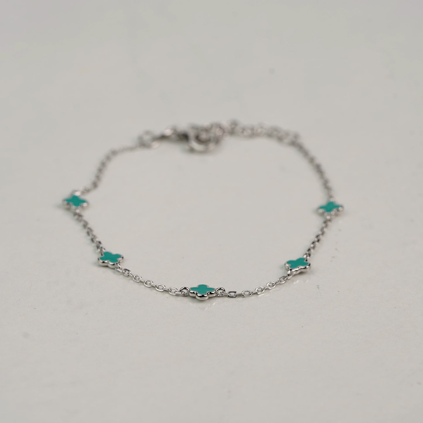 Green Clover Chain Bracelet