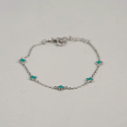 Green Clover Chain Bracelet