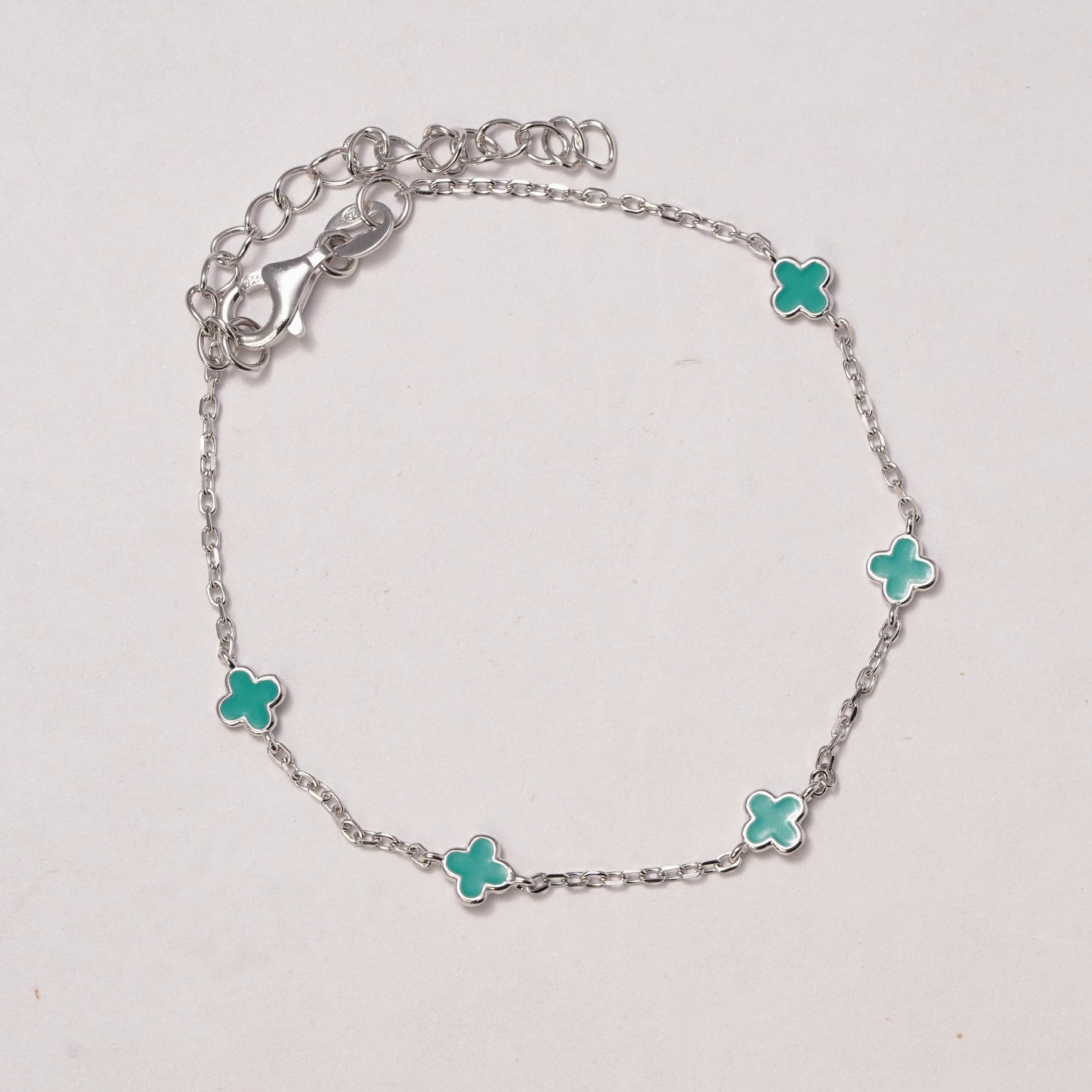 Green Clover Chain Bracelet