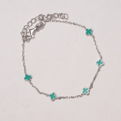 Green Clover Chain Bracelet