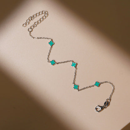 Green Clover Chain Bracelet