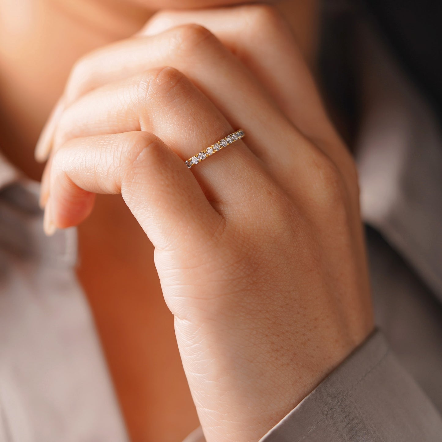 0.33 TCW Round Lab-Grown Diamond Full Eternity Wedding Band