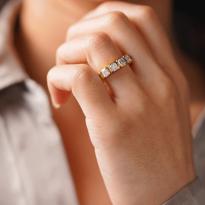2.25 TCW Asscher Lab-Grown Diamond Full Eternity Wedding Band