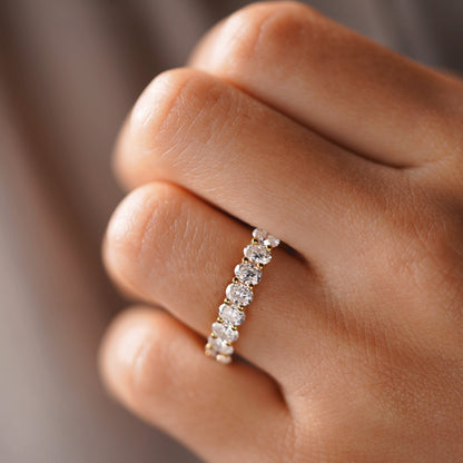 3.15 TCW Oval Lab-Grown Diamond Full Eternity Wedding Band