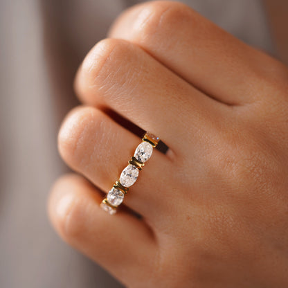 2.25 TCW Oval Lab-Grown Diamond Full Eternity Wedding Band