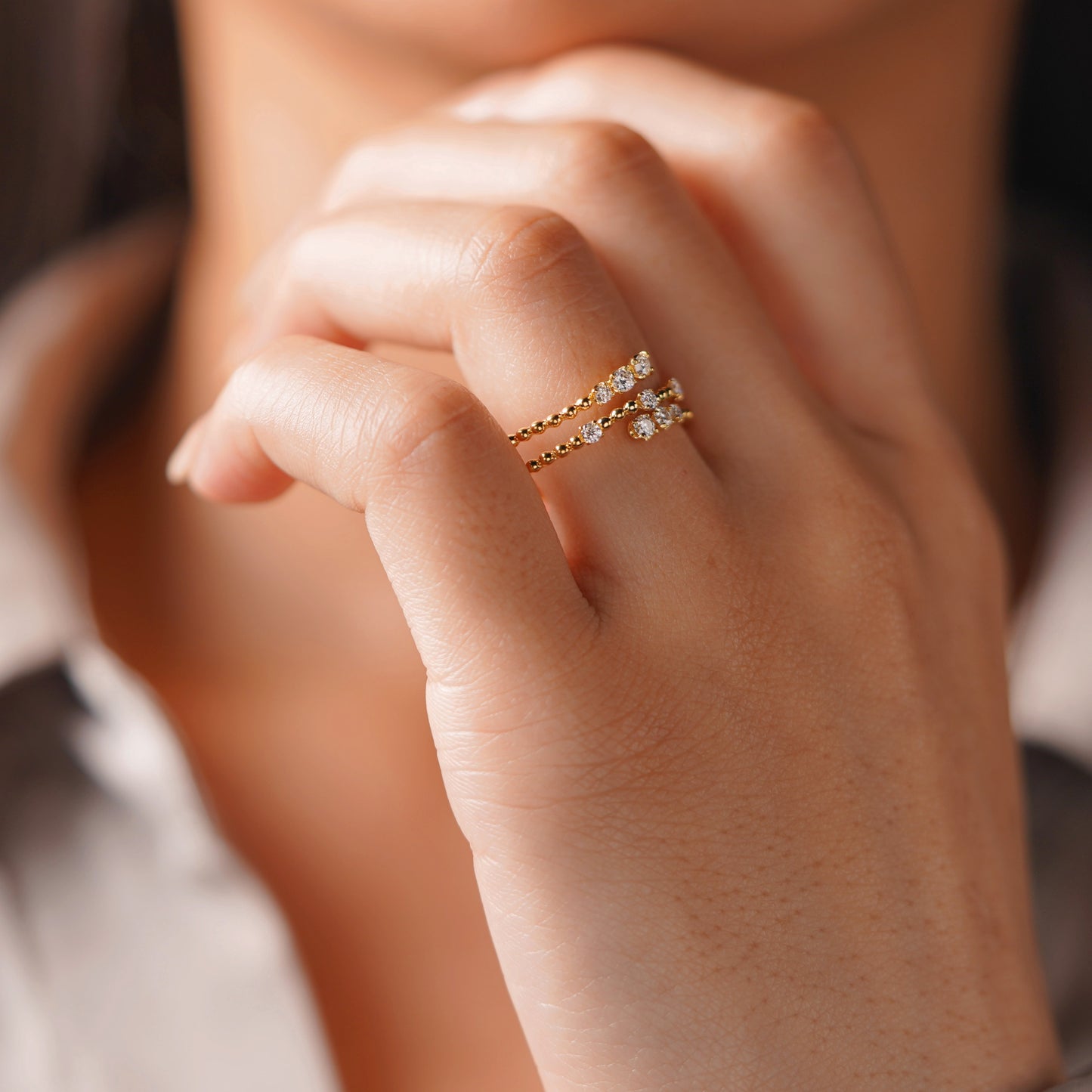 0.267 TCW Round Lab-Grown Diamond Spiral Wedding Band