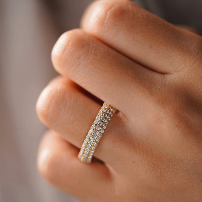 1.73 TCW Round Lab-Grown Diamond Multi Stone Wedding Band