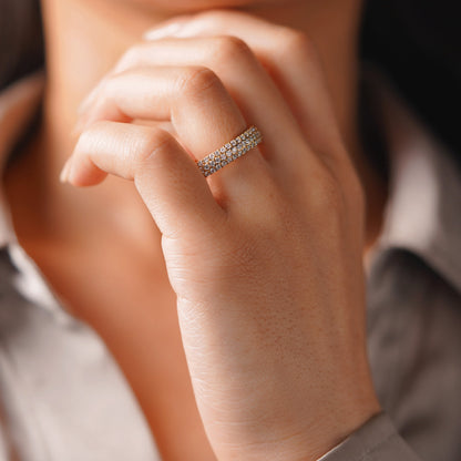 1.73 TCW Round Lab-Grown Diamond Multi Stone Wedding Band