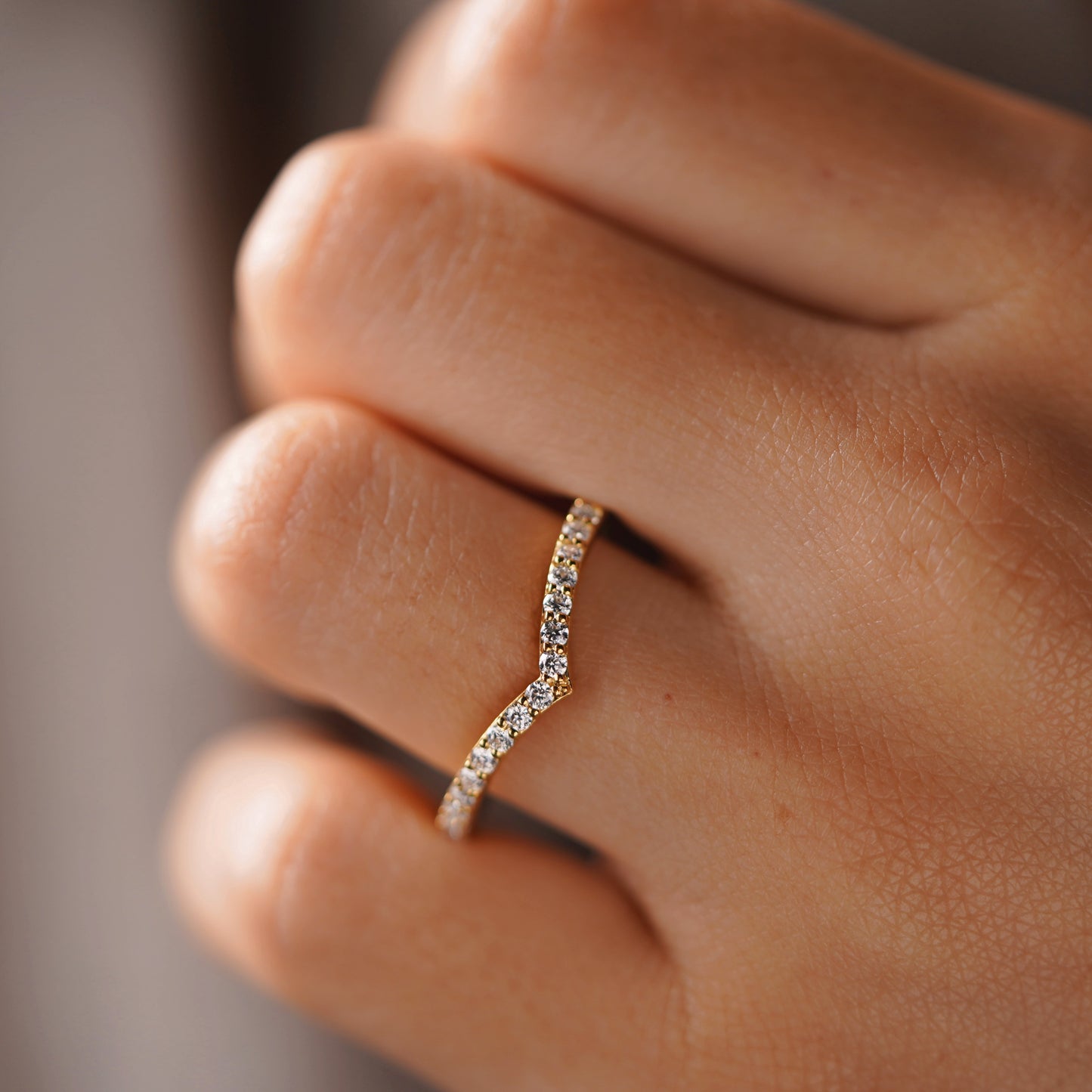 0.62 TCW Round Lab-Grown Diamond Curved Wedding Band