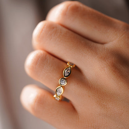 2.72 TCW Round & Marquise Lab-Grown Diamond Full Eternity Wedding Band