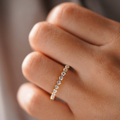 0.69 TCW Round Lab-Grown Diamond Full Eternity Wedding Band