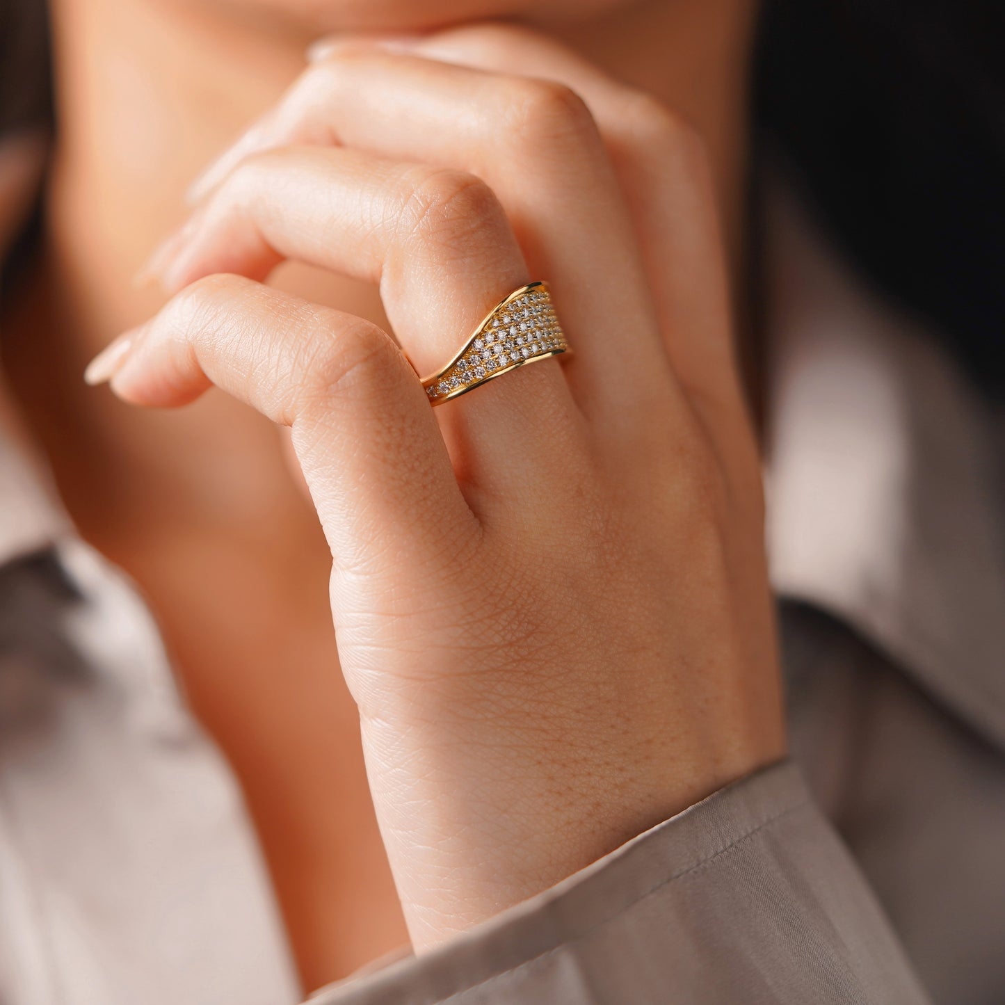 0.953 TCW Round Lab-Grown Diamond Multi Stone Wedding Band
