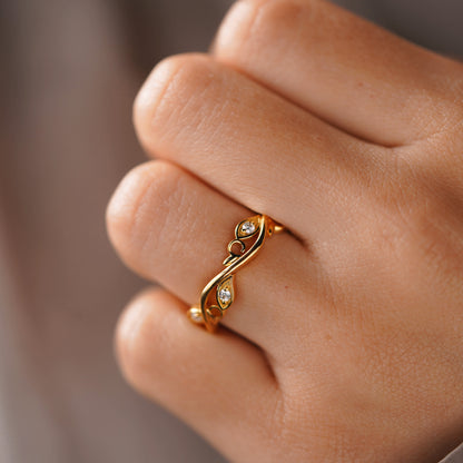 0.11 TCW Round Lab-Grown Diamond Twig Wedding Band