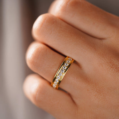 0.7 TCW Round Lab-Grown Diamond Full Eternity Wedding Band