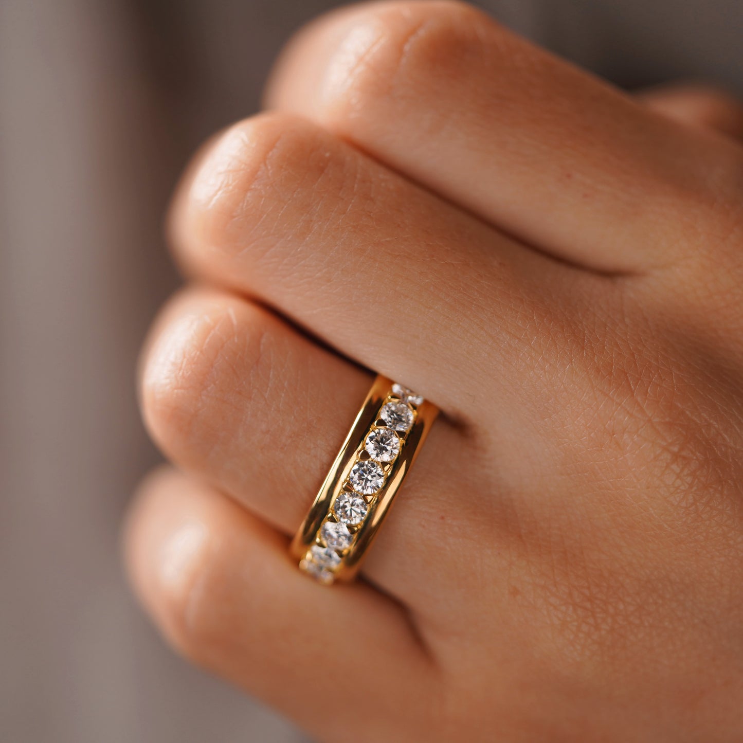 2.13 TCW Round Lab-Grown Diamond Full Eternity Wedding Band