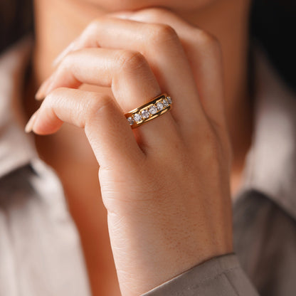 2.13 TCW Round Lab-Grown Diamond Full Eternity Wedding Band