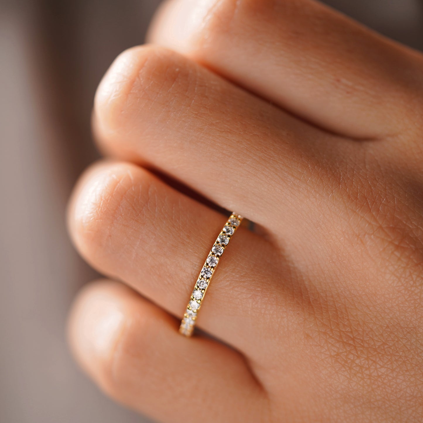 0.59 TCW Round Lab-Grown Diamond Full Eternity Wedding Band