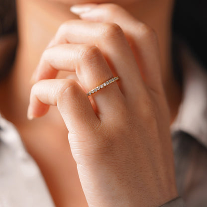 0.59 TCW Round Lab-Grown Diamond Full Eternity Wedding Band