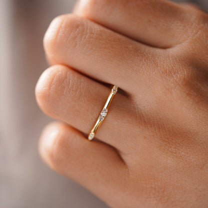 0.09 TCW Round Lab-Grown Diamond Flush Setting Wedding Band