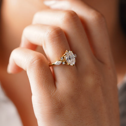 Oval Cut Nature Inspired Lab-Grown Diamond Engagement Ring