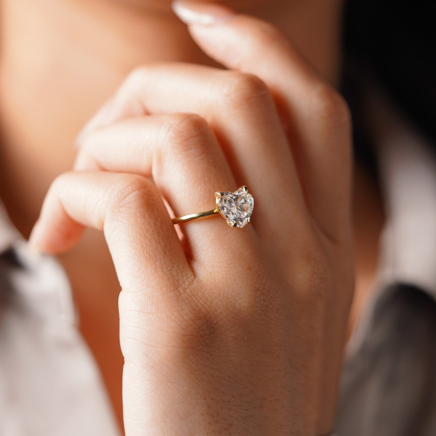 Heart Cut Solitaire Lab-Grown Diamond Engagement Ring