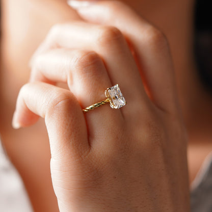 Radiant Cut Twisted Shank Lab-Grown Diamond Engagement Ring