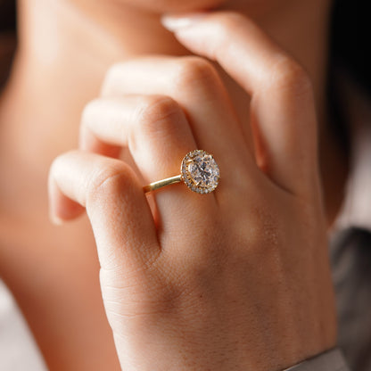 Round Cut Halo Lab-Grown Diamond Engagement Ring