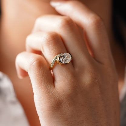 Oval Cut Semi Pave Lab-Grown Diamond Engagement Ring
