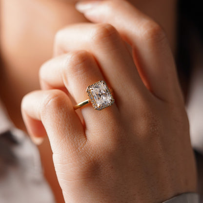 Radiant Cut Halo Lab-Grown Diamond Engagement Ring