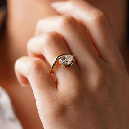 Pear Cut Solitaire Lab-Grown Diamond Engagement Ring